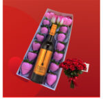 Chocolate Dipped Strawberry, Wine, 10 Roses & A Card
