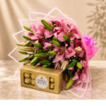 Pink Lily Bouquet with Ferrero Rocher